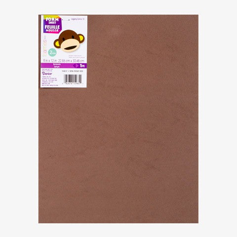 Colored Foam Sheet 2mm thick - 9 x 12 inches, 10 pack Brown