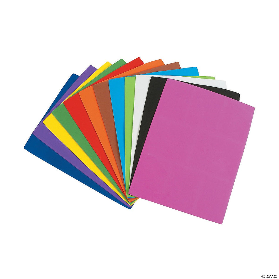 Foam Sheets - 9" x 12" Bright Color Assortment 24 sheets/pkg.