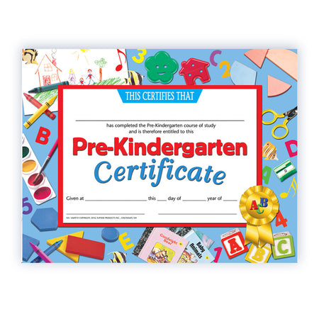 Pre-Kindergarten Certificate, 8.5" x 11", Pack of 30