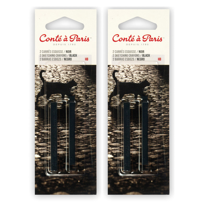 CarrÃ©s Esquisse Sketching Pastel Crayons, Black HB, 2 Per Pack, 2 Packs