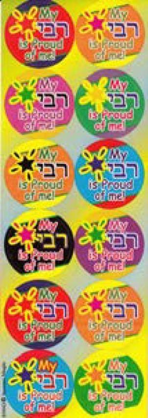 300 Self-Adhesive Jumbo Judaic Stickers Classpack Rebbe Proud