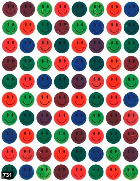 Smiles-Metallic Stickers 1/2", 2000 Per Pack