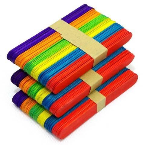 Colored Wood Craft Sticks - 4-1/2" x 3/8" - 150/pkg