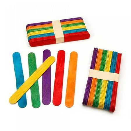 Colored Wood Craft Sticks - 4-1/2" x 3/8" - 150/pkg