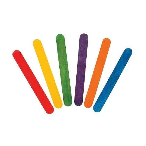 Colored Wood Craft Sticks - 4-1/2" x 3/8" - 150/pkg