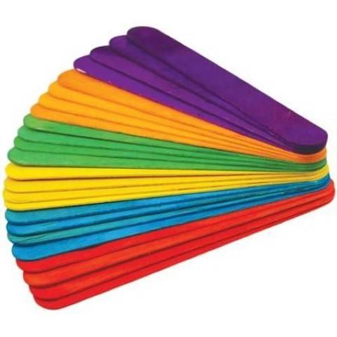 Jumbo Colored Wood Craft Sticks - 6" x 3/4" - 100/pkg