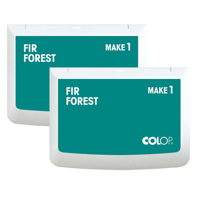 Make 1 Water-Based Acid-Free Craft Ink Stamp Pad, 3.5 x 2 Inches, Fir Forest, 2 Pack