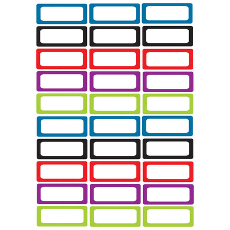 Die-Cut Magnetic Foam Assorted Color Labels/Nameplates, Pack of 30
