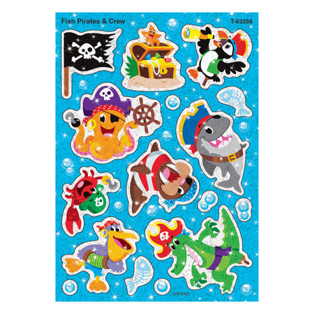 Fish Pirates & Crew Sparkle Stickers&reg;, 32 Count
