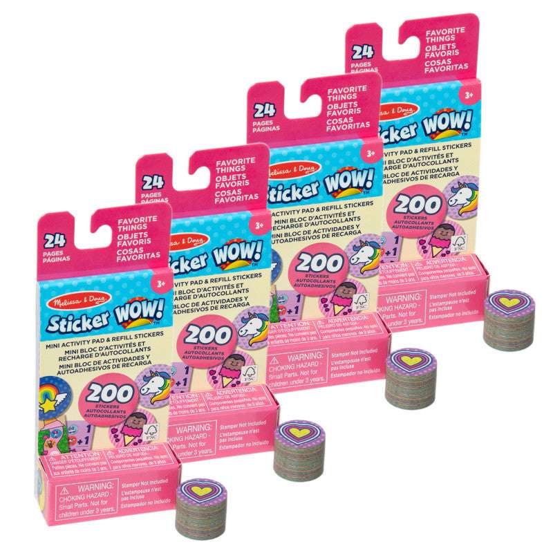Sticker WOW! Mini Activity Pad with Refill Stickers - Favorite Things, 4 Sets