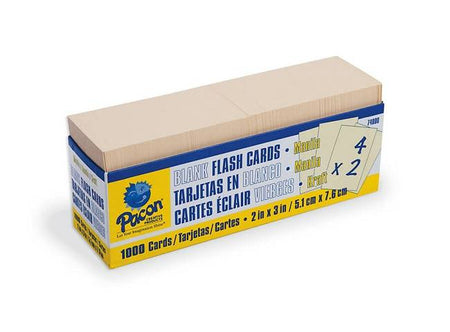 Blank Flash Cards, Manila, 3" x 2", Box of 1,000