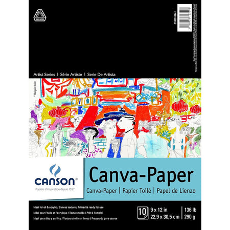 Artist Series Canva Canvas Pad, Foldover Binding, 10 Sheet, 9x12 inch, 1 Count