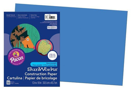 Pacon Construction Paper 12" x 18" 50 Sheets Per Pack Blue