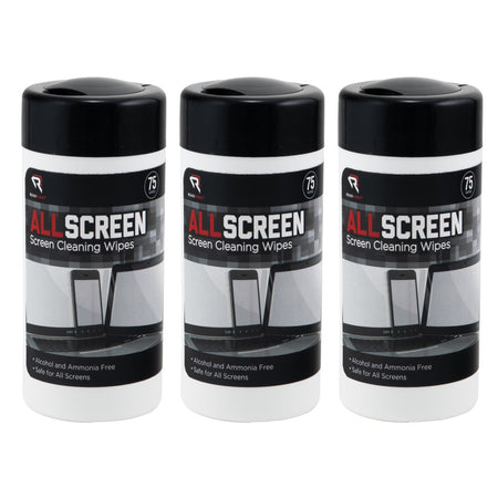 AllScreen Screen Cleaning Wipes, 75 Per Tub, 3 Tubs