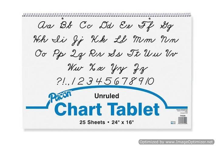 Chart Tablet, Cursive Cover, Unruled 24" x 16", 25 Sheets