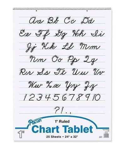 Chart Tablet, Cursive Cover, 1" Ruled, 24" x 32", 25 Sheets