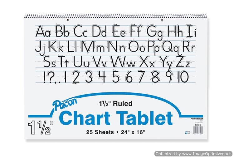 CHART TABLET WHITE 24" X 16" 1-1/2" RULED 25 SHEETS