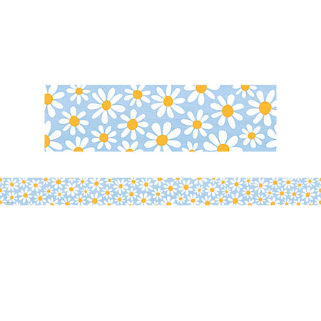 Daisies Straight Border Trim, 35 Feet