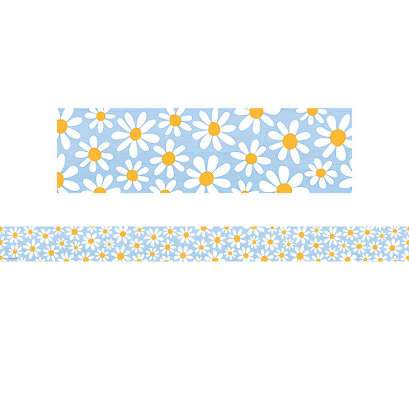 Daisies Straight Border Trim, 35 Feet