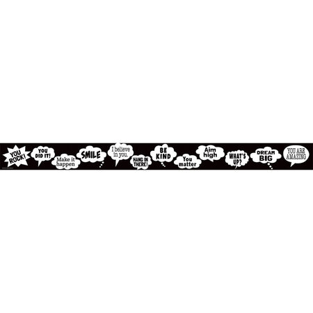 Speech Bubbles Straight Border Trim, 35 Feet