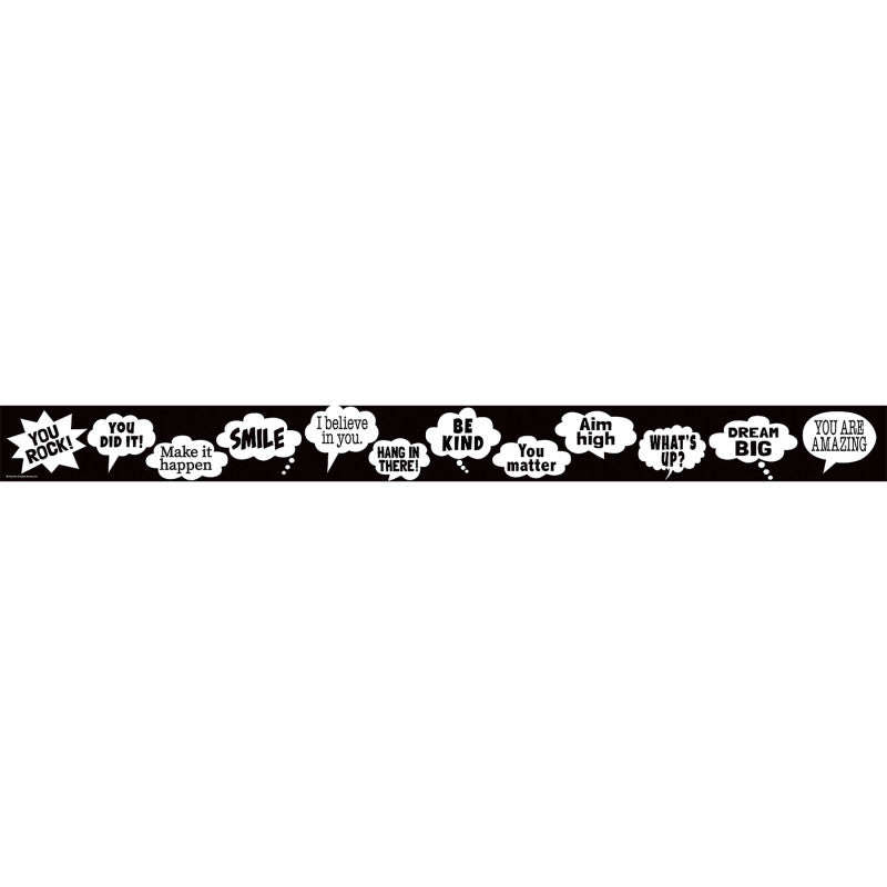 Speech Bubbles Straight Border Trim, 35 Feet