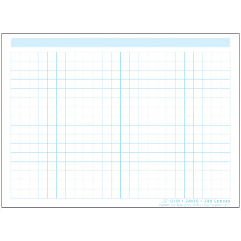 Smart Poly&reg; Single Sided PosterMat Pals&reg; Space Savers, 1/2" Grid Blocks, 468 Blocks, 13" x 9.5"