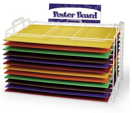 PACON VERTICAL OR HORIZONTAL BOARD RACK 20" X 30" X 18" WHITE 1 PIECE