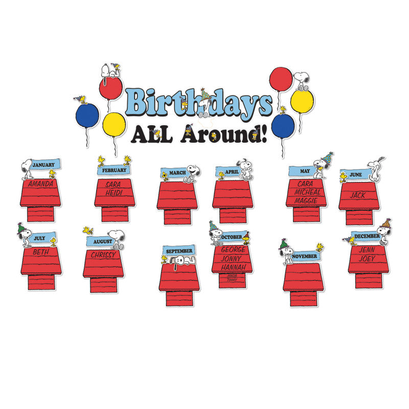 Peanuts&reg; Birthday Mini Bulletin Board Set, 46 Pieces