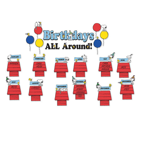 Peanuts&reg; Birthday Mini Bulletin Board Set, 46 Pieces