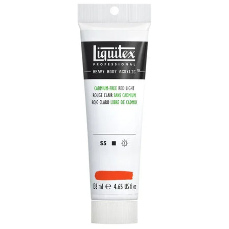 Professional Heavy Body Acrylic Paint, 138 mL Tube, Cadmium Free Red Light