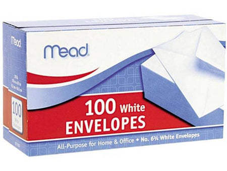 White Envelopes #6 3/4, 3 5⁄8" x 6 1⁄2" 100/pack