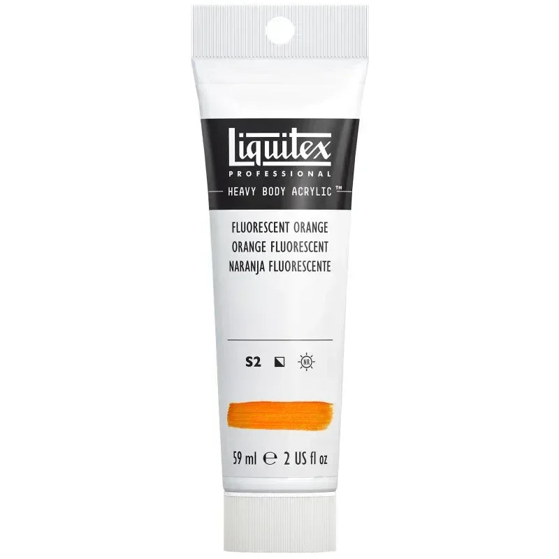 Professional Heavy Body Acrylic Paint, 59 mL Tube, Fluorescent Orange