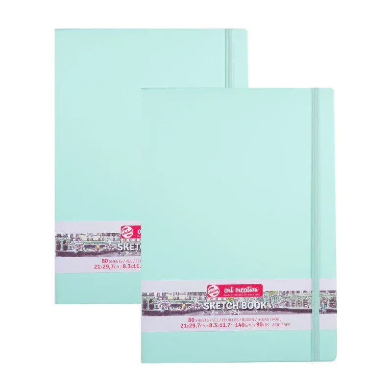 Sketchbook, 80 Sheets, 90lbs, Fresh Mint Cover, 8.3" x 11.7" (A4), Pack of 2