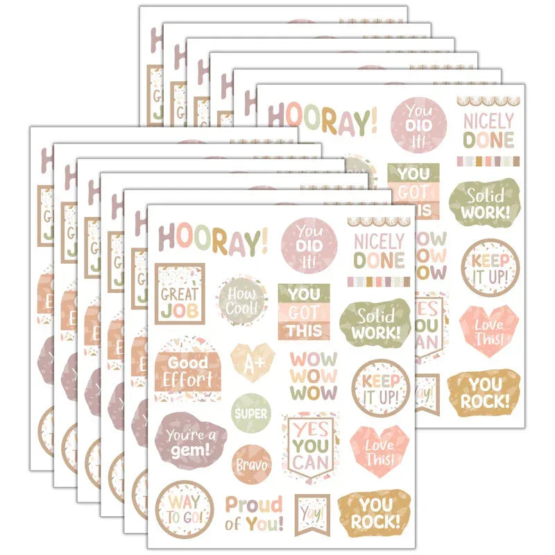 Terrazzo Tones Stickers, 120 Per Pack, 12 Packs