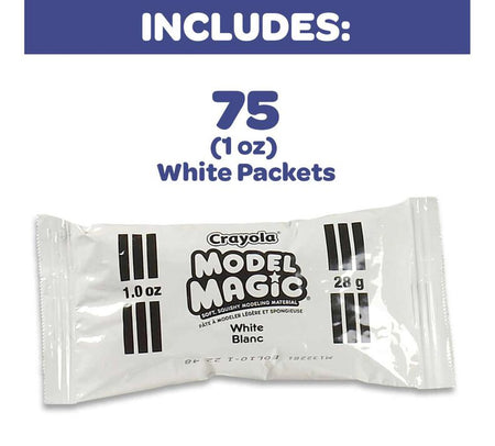 Crayola® Model Magic® Classpack White, 75 Count 1oz packs (BIN23-6001)