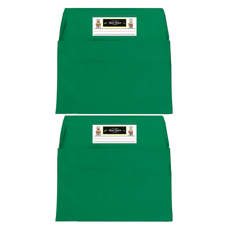 Seat Sack, Standard, 14 inch, Chair Pocket, Green, Pack of 2