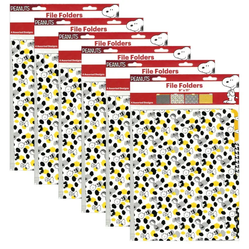 Peanuts&reg; Touch of Class File Folders, 4 Per Pack, 6 Packs