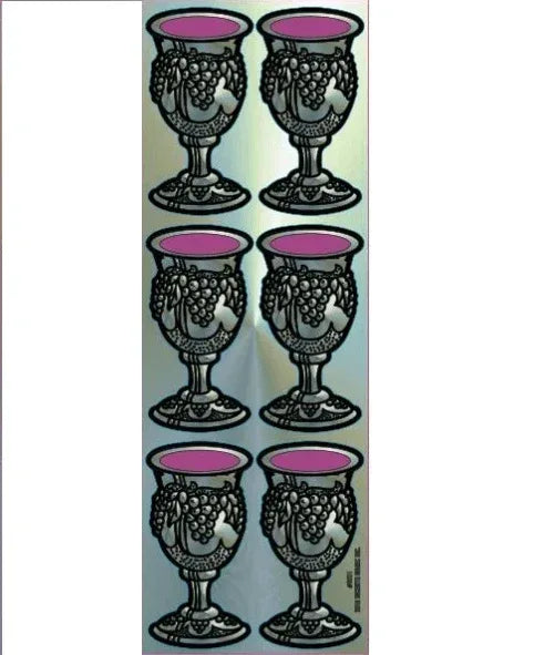 Kiddush Arbah Kosos Die-cut Stickers , Large 25 Sheets