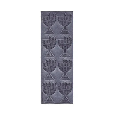 Large Chanukah Menorah 2" Metallic Judaic Stickers 25 Sheets