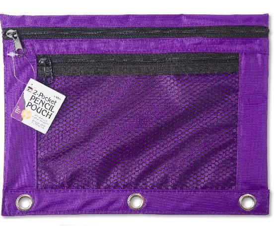 Pencil Pouch with 2 Pockets, Front Mesh Pocket