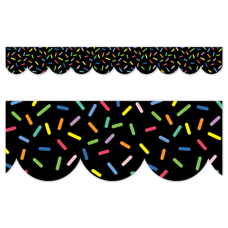 Core Decor Sprinkles on Black EZ Border, Bulletin Board Border, 48 Feet
