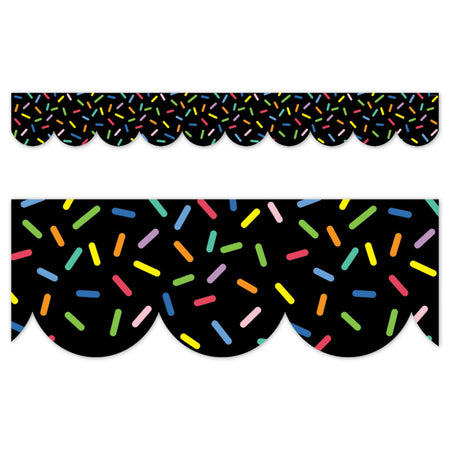 Core Decor Sprinkles on Black EZ Border, Bulletin Board Border, 48 Feet