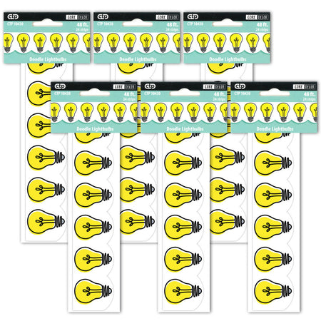 Doodle Lightbulbs EZ Border, 48 Feet, 3 Packs