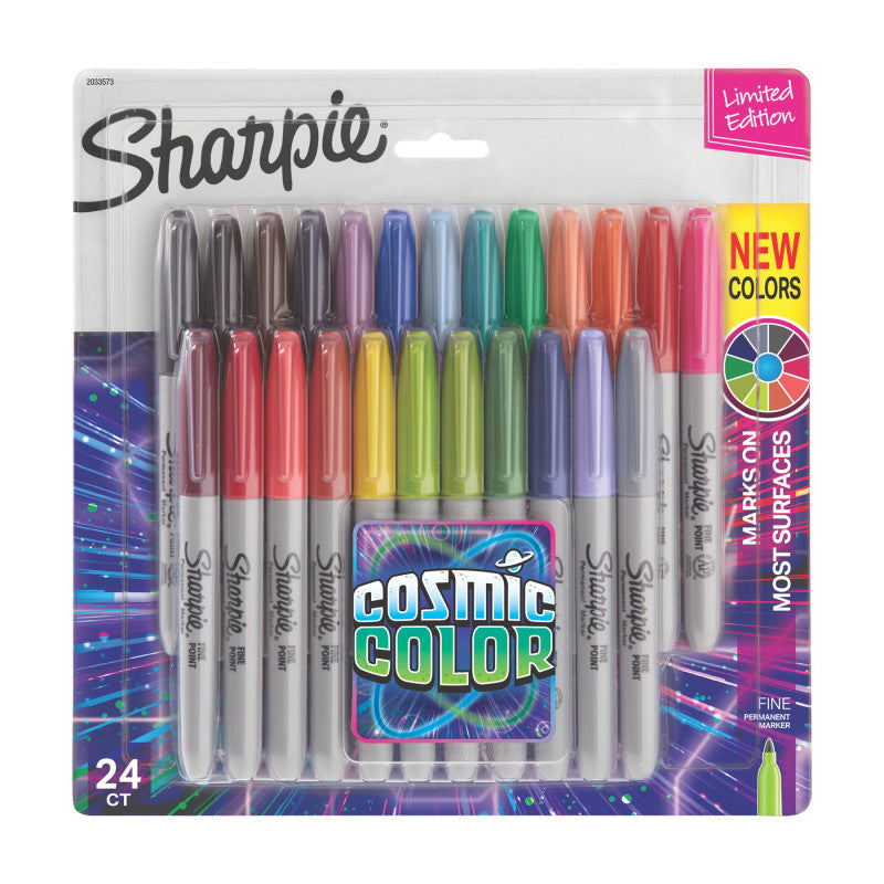 Permanent Markers, Fine Point, Cosmic Color, 24 Count