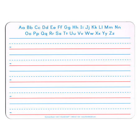 Handwriting Whiteboard, 2-Sided, Ruled/Plain, 1" x 1/2" x 1/2" Ruled, 9" x 12", 10 Boards