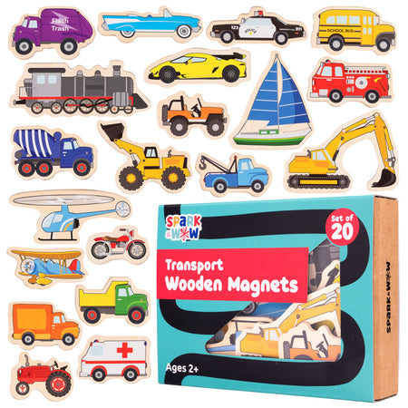 Wooden Magnets - Transport - Set of 20