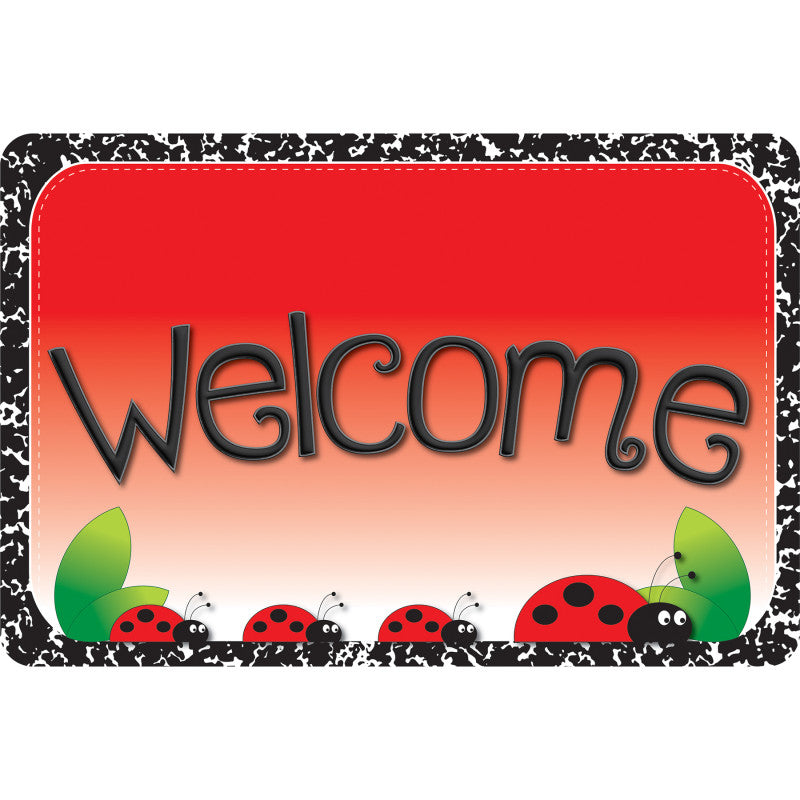 Ashley Productions The Original Fun Mat, Welcome Mat, 15.5" x 23.5", Ladybugs Welcome (ASH91563)