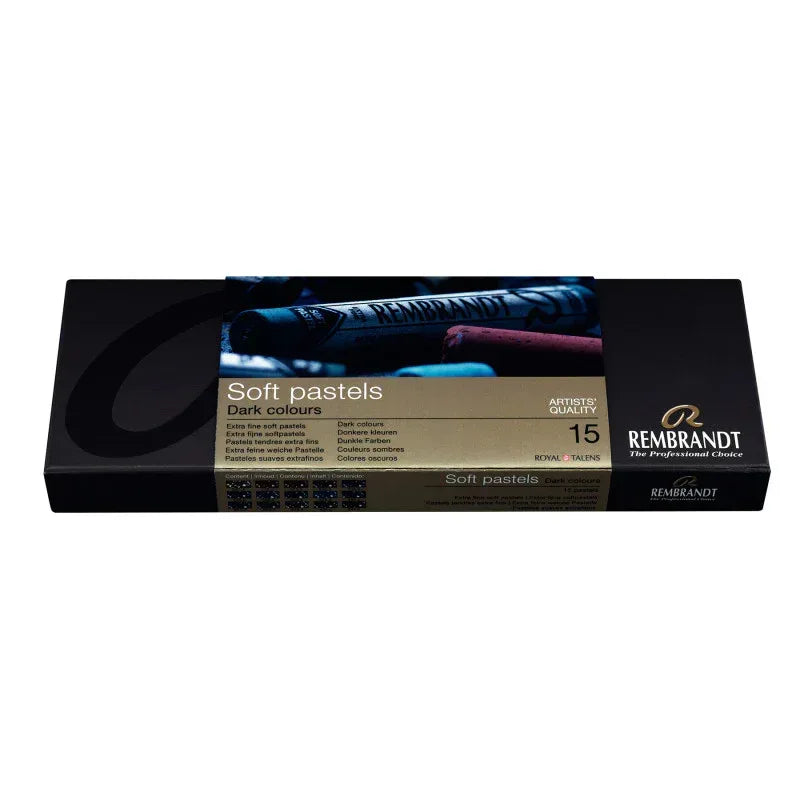 Soft Pastel Cardboard Box Set, Dark Shade Selection, 15 Full Sticks