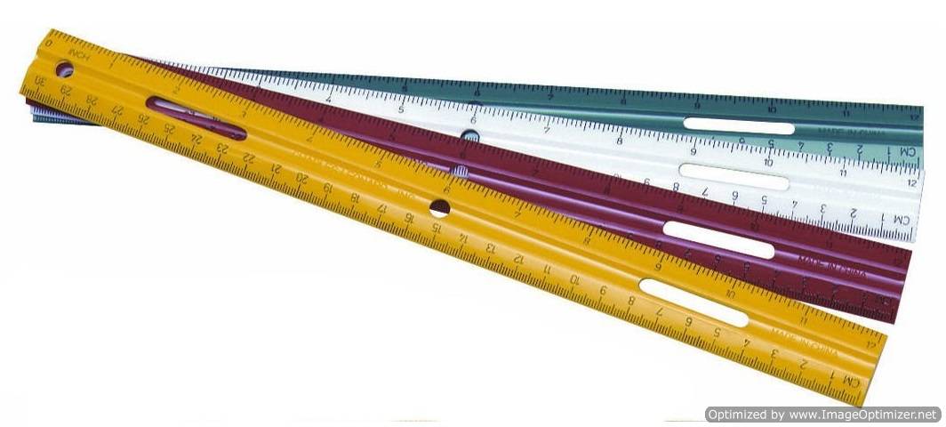 Plastic Ruler, 12 Inches, Assorted Colors