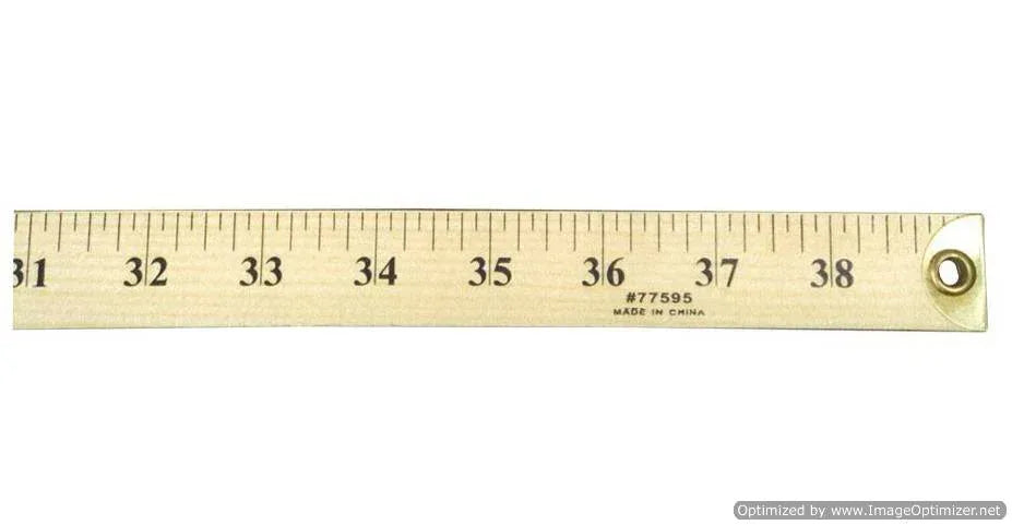 Metal Edged Yardstick/Meterstick Combo, Natural Wood, 36 Inches (77595)